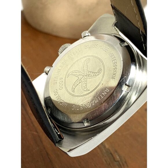 Royce Men's Watch Vintage 1970s Swiss Manual Wind Chronograph Rainbow Bl… - Picture 6 of 15